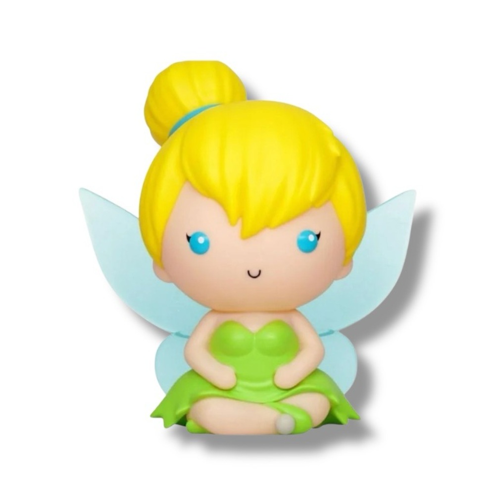 Disney TinkerBell 8” Coin Bank Chibi Pixie Fairy Piggy Bank Savings Peter Pan